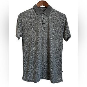 Indigo Star Heather Black Short Sleeve Polo Shirt Men's Size S NWT